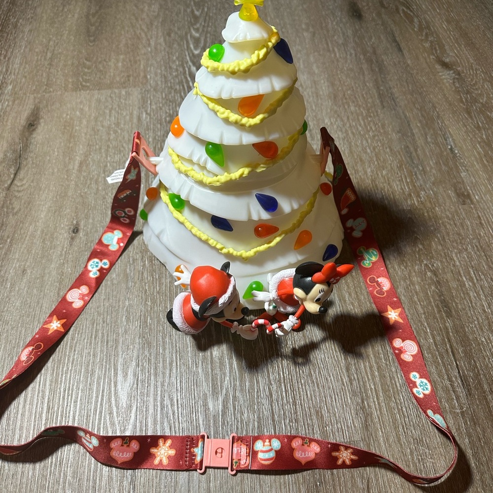 Disney Parks White Light Up Christmas Tree Holiday Popcorn Bucket